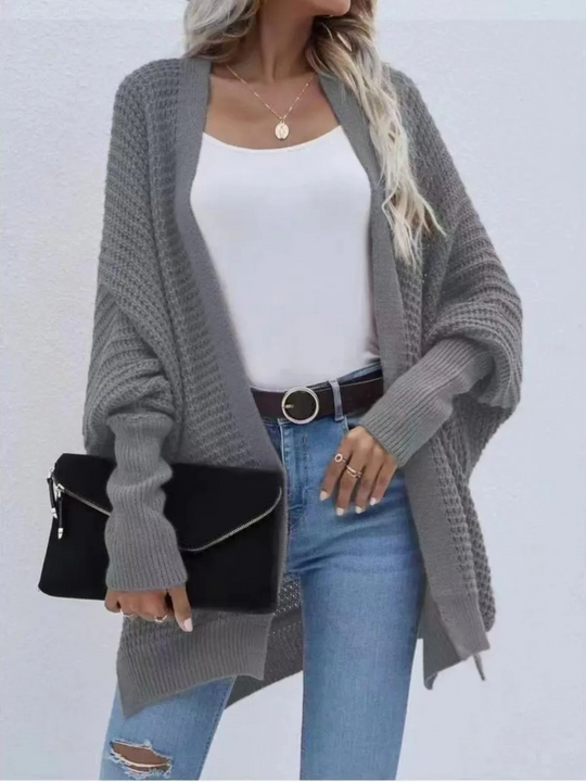Moda Lange Vesten Dames - Oversized Gebreid Vest, Open Voorkant