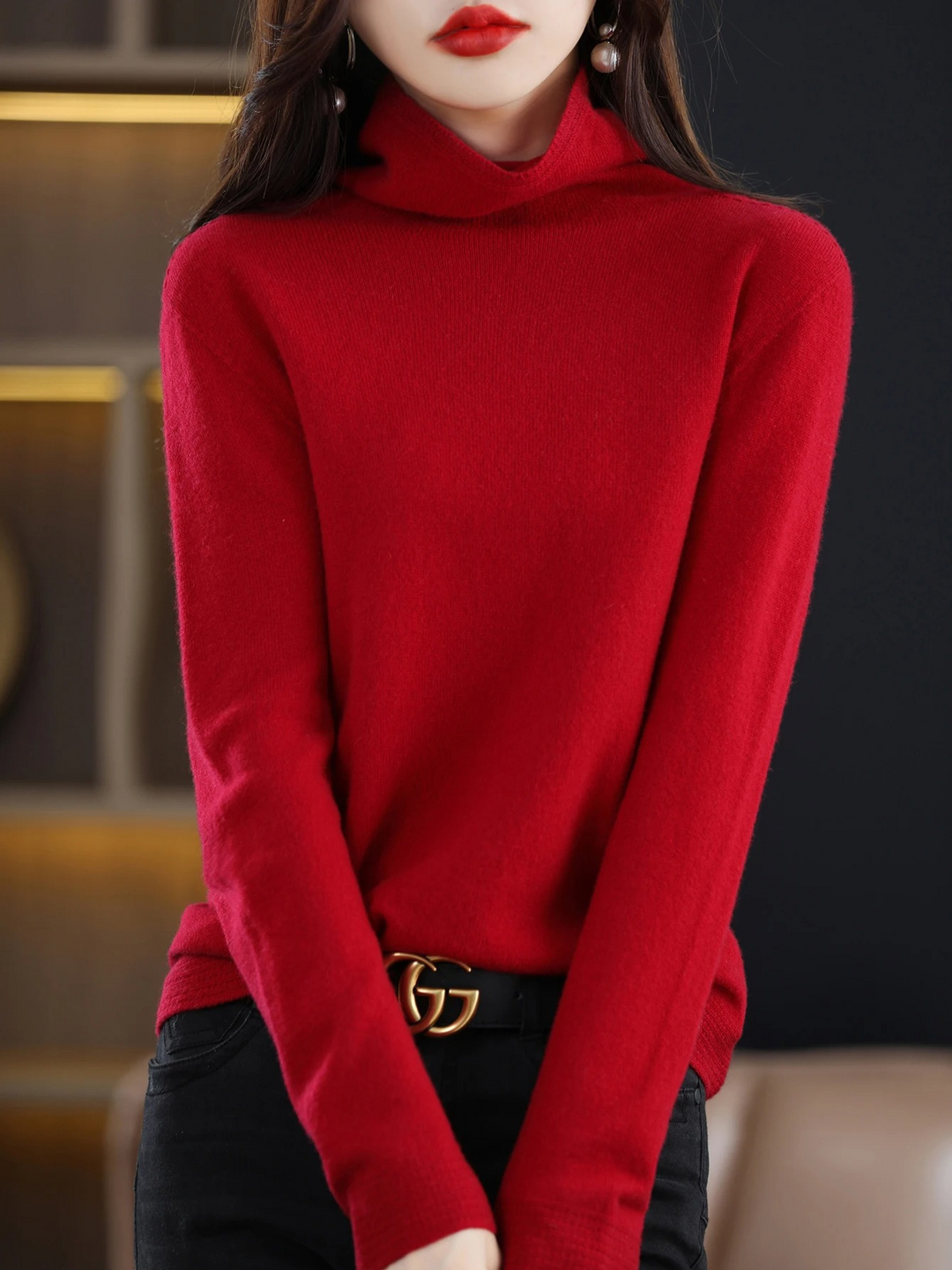 Moda Cashmere Trui Dames – Coltrui Zachte en Comfortabele Gebreide Trui