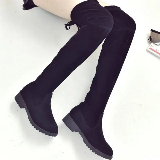 Moda Overknee Laarzen - Dameslaarzen, Comfortabele Stretch Stof, Trendy Look