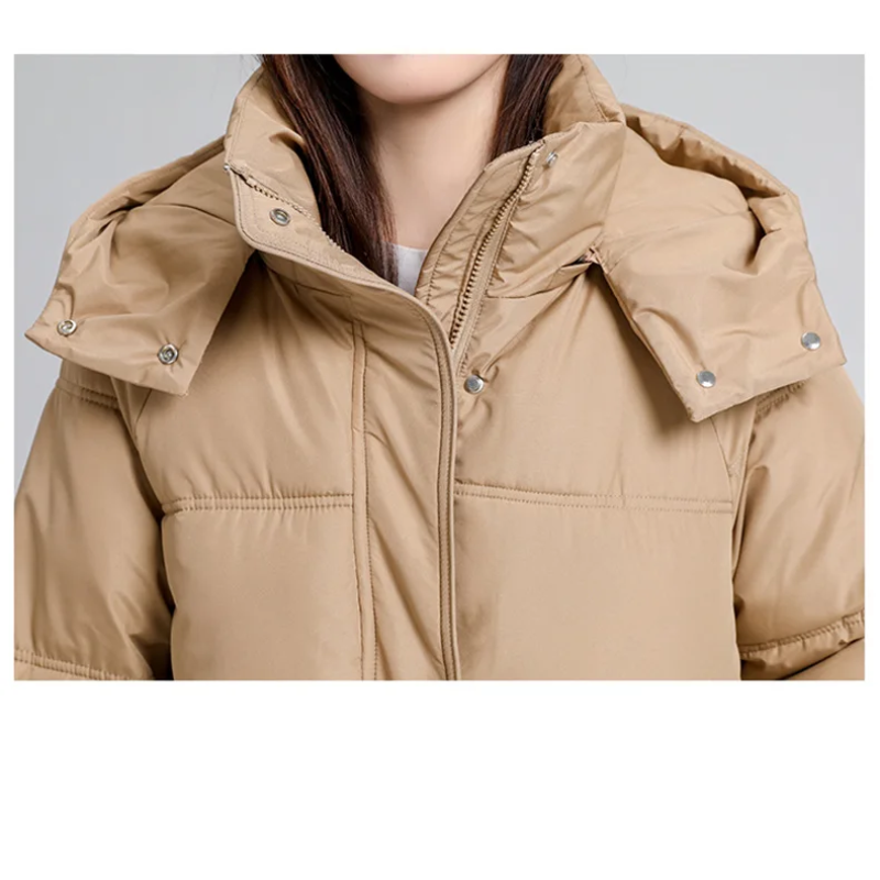 Zantora - Gewatteerde Jas Dames, Lang Puffer Model met Capuchon, Rits en Zakken
