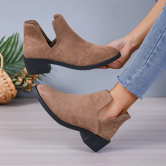 DameLuz - Casual Suède Enkellaarzen met Comfortabele Pasvorm - Dames Enkellaarzen