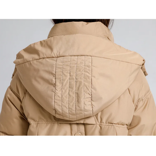 Zantora - Gewatteerde Jas Dames, Lang Puffer Model met Capuchon, Rits en Zakken
