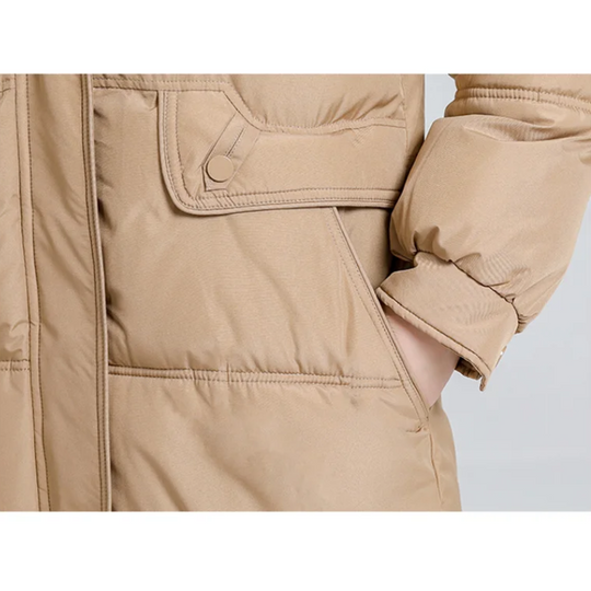 Zantora - Gewatteerde Jas Dames, Lang Puffer Model met Capuchon, Rits en Zakken
