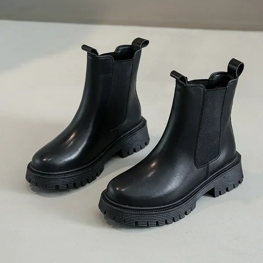 Solatia - Dames Chelsea Boots van Leer met Elastische Zijkanten