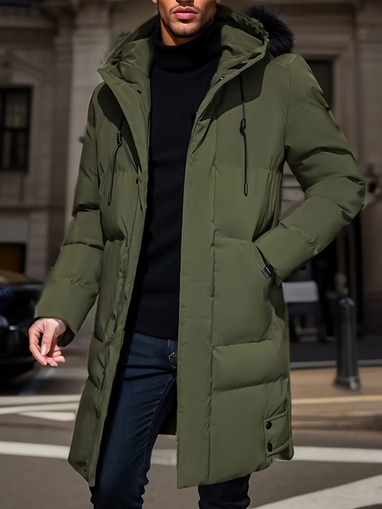 Moda Puffer Jas Dames - Lange Gewatteerde Winterjas met Capuchon