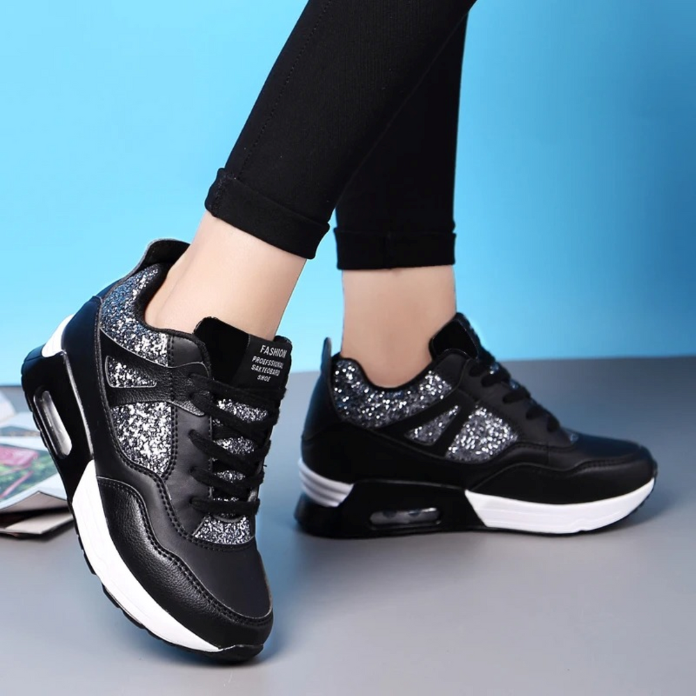 MODA Witte Dikke Glanzende Ademende Orthopedische Dames Sneakers