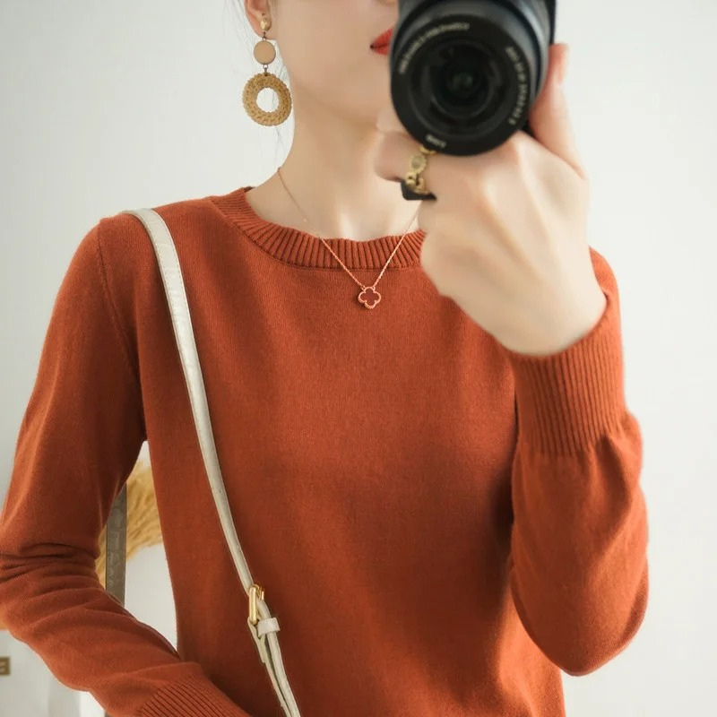 Moda Cashmere Trui Dames – Klassieke Ronde Hals, Zacht & Ademend
