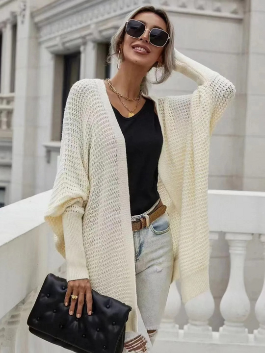 Moda Lange Vesten Dames - Oversized Gebreid Vest, Open Voorkant