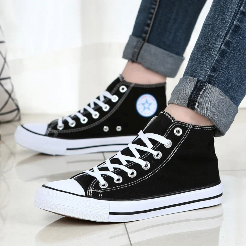 MODA Witte Winddichte Dames Hoge Sneakers met Ronde Teen