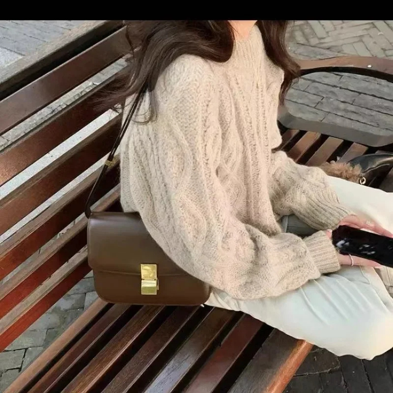 Moda Kabeltrui Dames - Ronde Hals, Oversized Pasvorm, Lange Mouwen