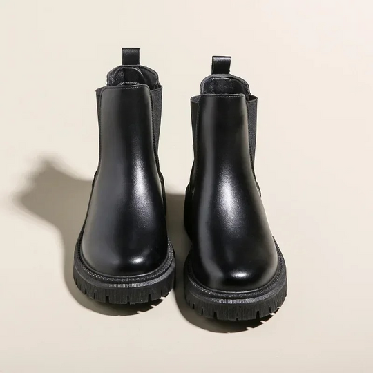 Solatia - Dames Chelsea Boots van Leer met Elastische Zijkanten
