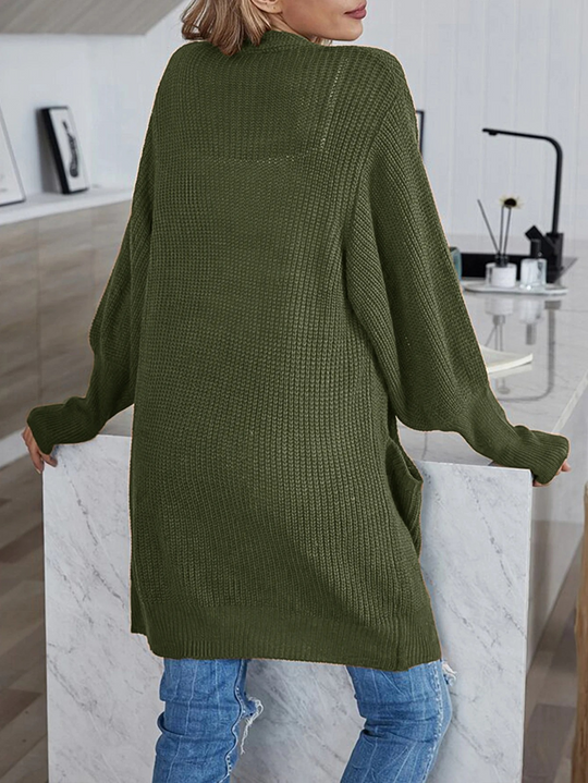 Moda Lange Vesten Dames - Casual Gebreid Vest met Zakken