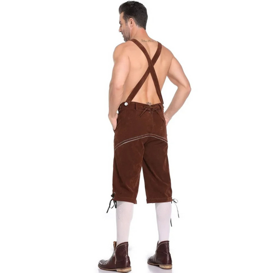 HoutLed - Heren Lederhosen Set met Kniebroek en Borduursels - Oktoberfest Outfit