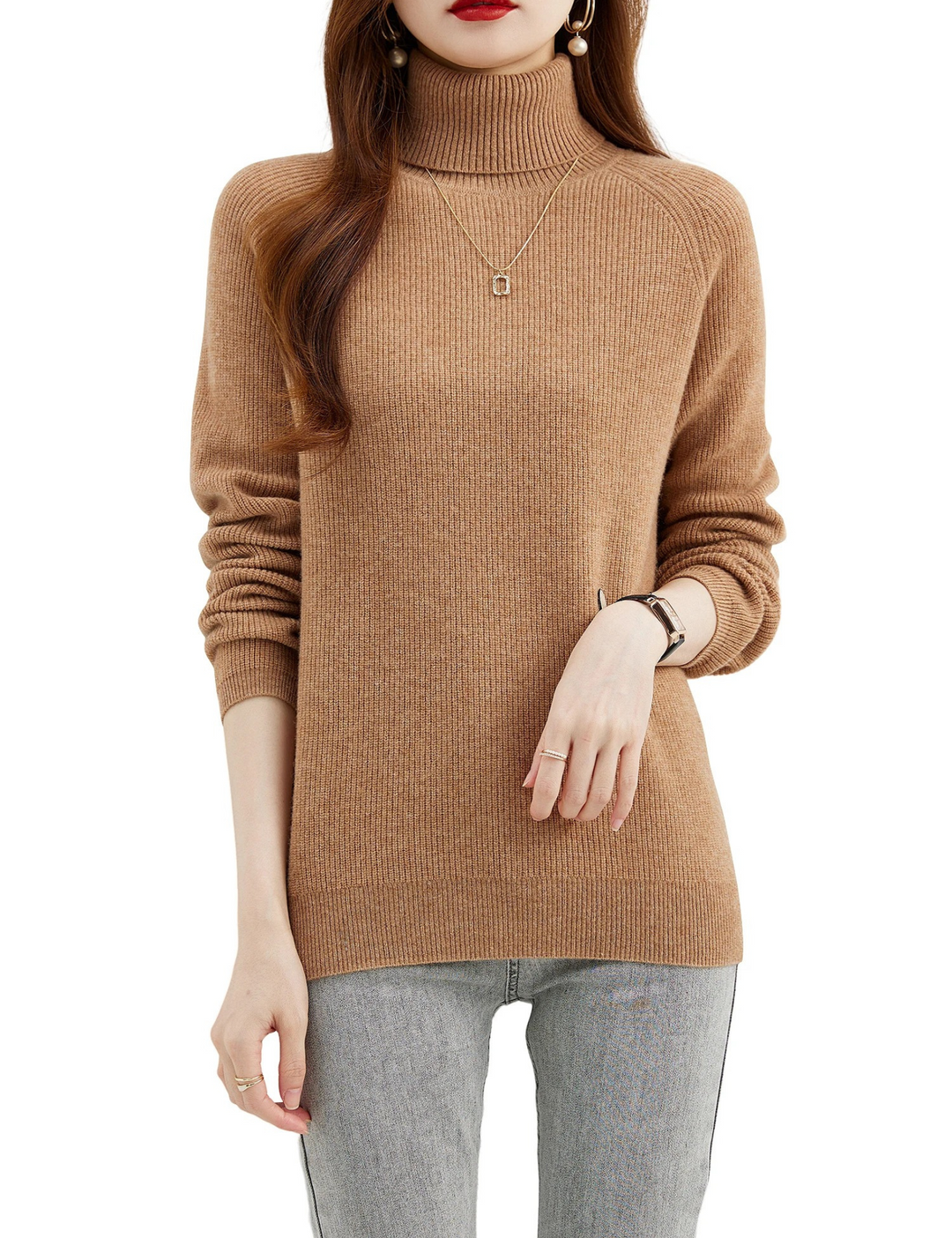 Moda Cashmere Trui Dames – Tijdloze Gebreide Coltrui, Warm & Comfortabel
