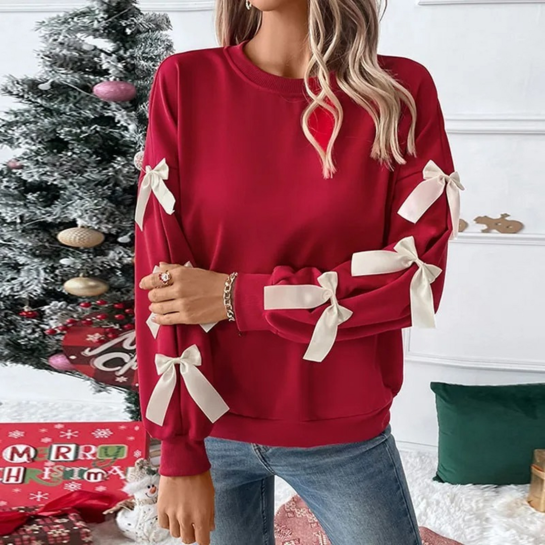 Winterz - Kersttrui - Feestelijk Strikjesontwerp, Casual Wintertrui