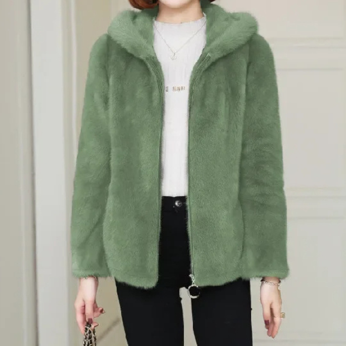 Moda Fleece Vesten Dames met Capuchon en Rits, Zacht en Warm Ontwerp