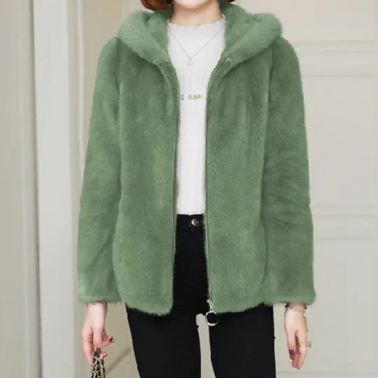 Moda Fleece Vesten Dames met Capuchon en Rits, Zacht en Warm Ontwerp