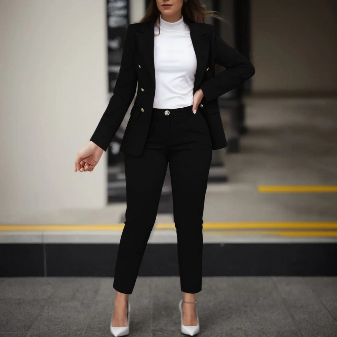 MODA double breasted jas slim fit broek blazer en broek set