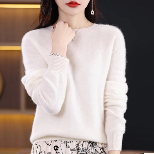 Moda Cashmere Trui Dames – Ronde Hals, Zachte Luxe & Warmte