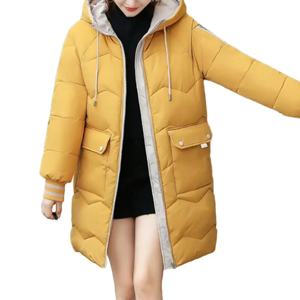 Moda Lange Winterjas Dames - Gewatteerd Met Capuchon En Praktische Zakken