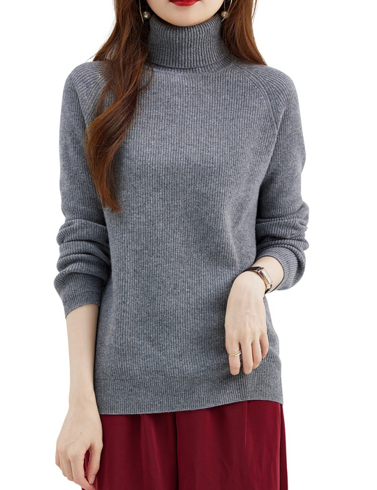 Moda Cashmere Trui Dames – Tijdloze Gebreide Coltrui, Warm & Comfortabel