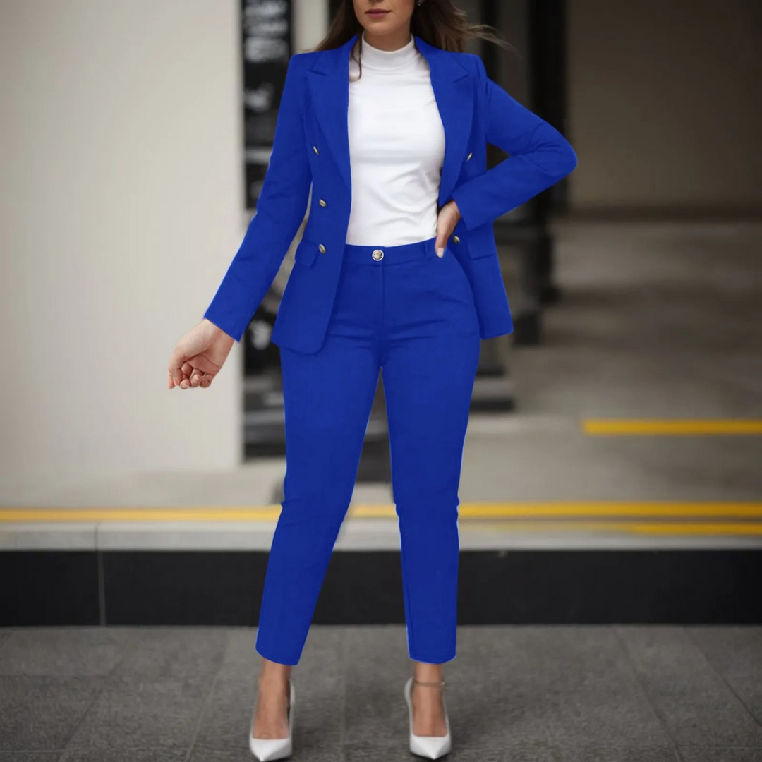 MODA double breasted jas slim fit broek blazer en broek set