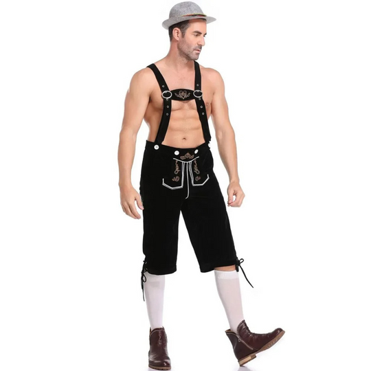 HoutLed - Heren Lederhosen Set met Kniebroek en Borduursels - Oktoberfest Outfit