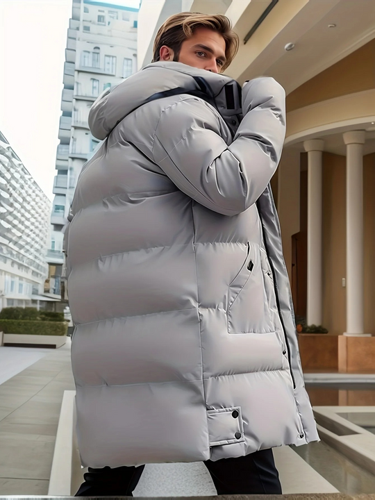Moda Puffer Jas Dames - Lange Gewatteerde Winterjas met Capuchon