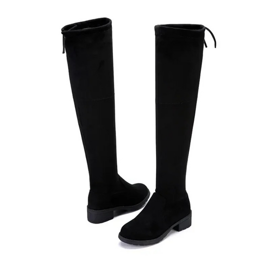 Moda Overknee Laarzen - Dameslaarzen, Comfortabele Stretch Stof, Trendy Look