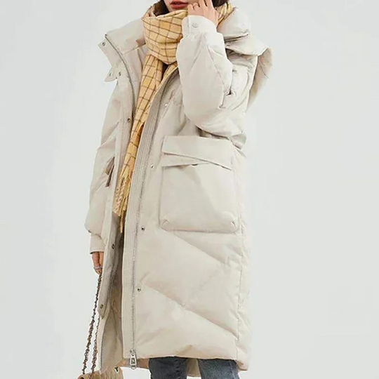 Moda Puffer Jas Dames - Lang, Met Capuchon, Gewatteerde Winterjas