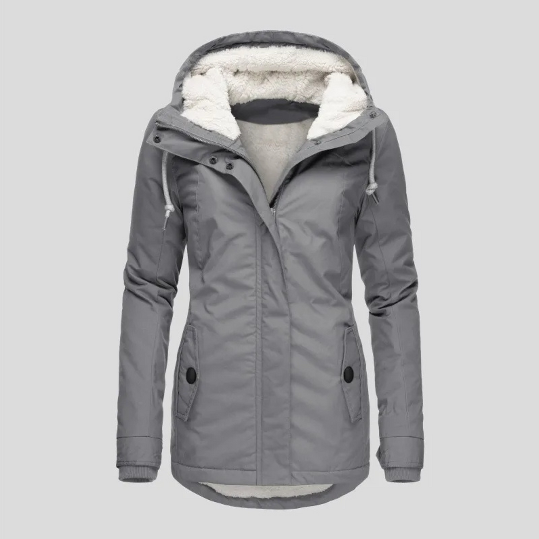 Moda Lange Winterjas Dames - Met Capuchon, Fleece Voering, Warme Jas