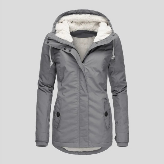 Moda Lange Winterjas Dames - Met Capuchon, Fleece Voering, Warme Jas