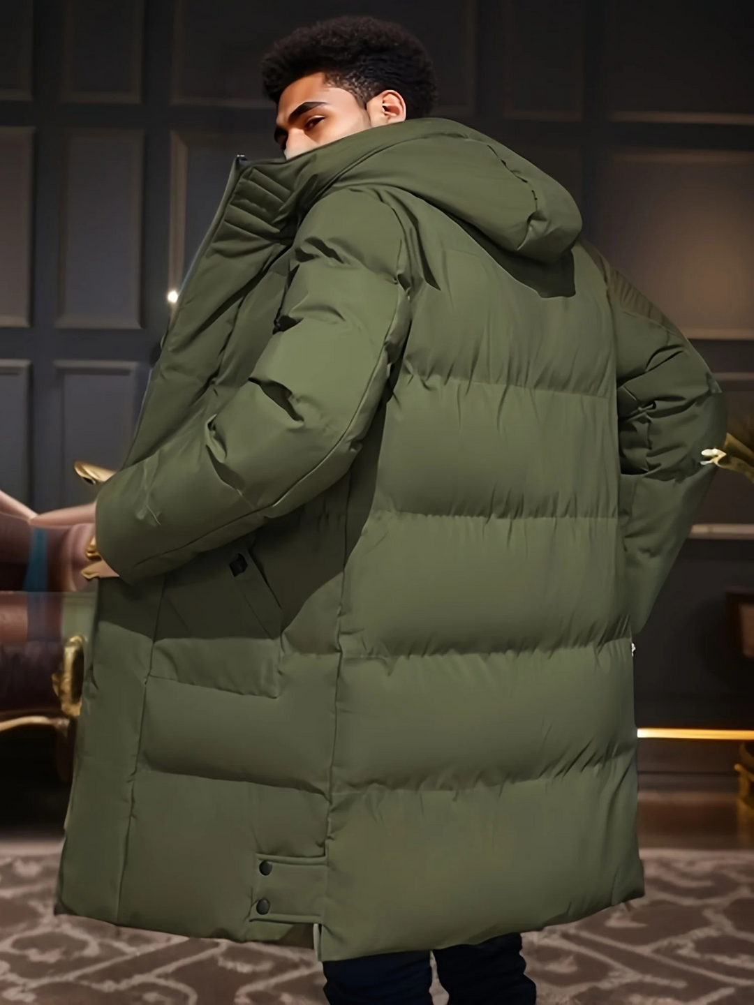 Moda Puffer Jas Dames - Lange Gewatteerde Winterjas met Capuchon
