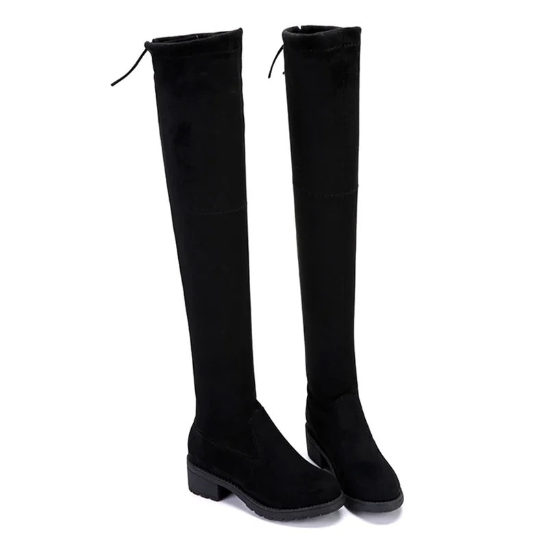 Moda Overknee Laarzen - Dameslaarzen, Comfortabele Stretch Stof, Trendy Look