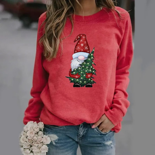 Cosmixx - Kersttrui met Kabouter en Kerstboom Design – Feestelijke Gebreide Trui