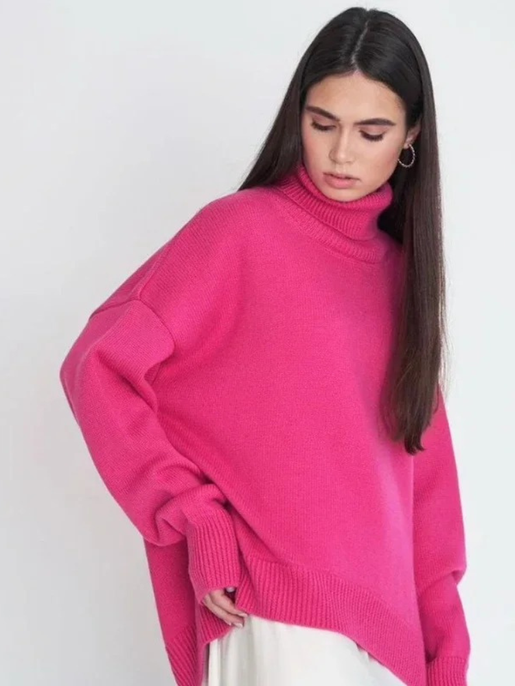 Moda Coltrui Dames - Oversized Gebreide Trui, Zacht en Comfortabel
