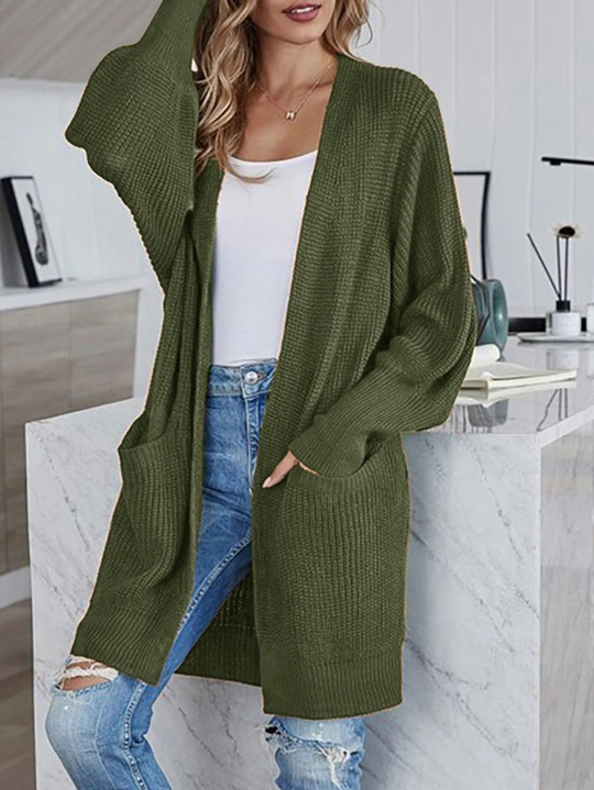 Moda Lange Vesten Dames - Casual Gebreid Vest met Zakken