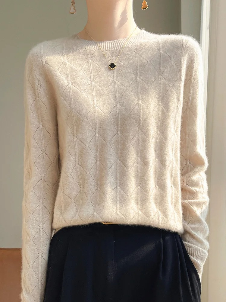 Moda Cashmere Trui Dames – Gebreid Patroon, Zacht & Stijlvol Design