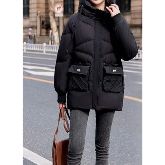Silvana - Parka Winterjas Dames met Capuchon, Voorzakken en Warme Voering