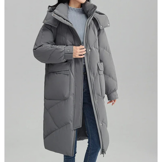 Moda Puffer Jas Dames - Lang, Met Capuchon, Gewatteerde Winterjas