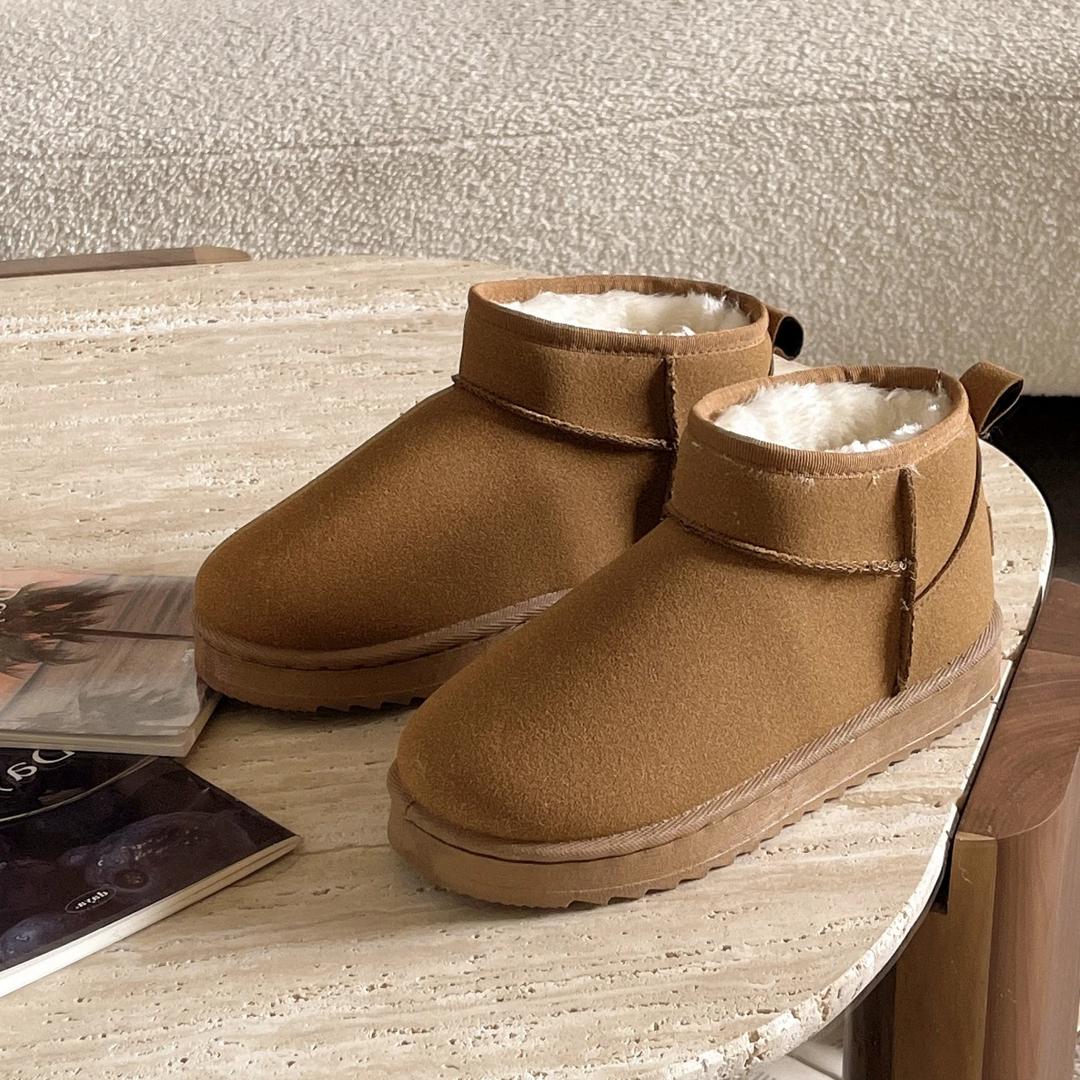 Moda Dames Gevoerde Laarzen, Enkelhoogte, Warme Plush Binnenkant, Duurzame Zool