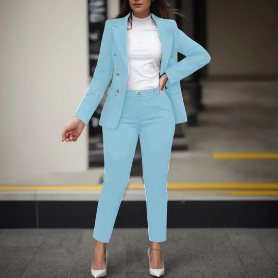 MODA double breasted jas slim fit broek blazer en broek set