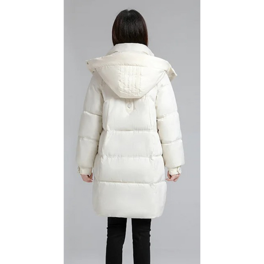 Zantora - Gewatteerde Jas Dames, Lang Puffer Model met Capuchon, Rits en Zakken