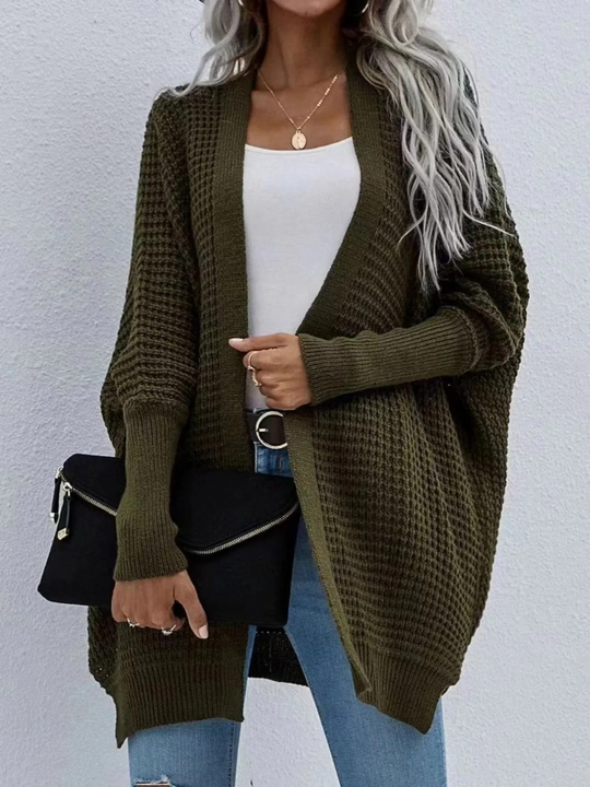 Moda Lange Vesten Dames - Oversized Gebreid Vest, Open Voorkant