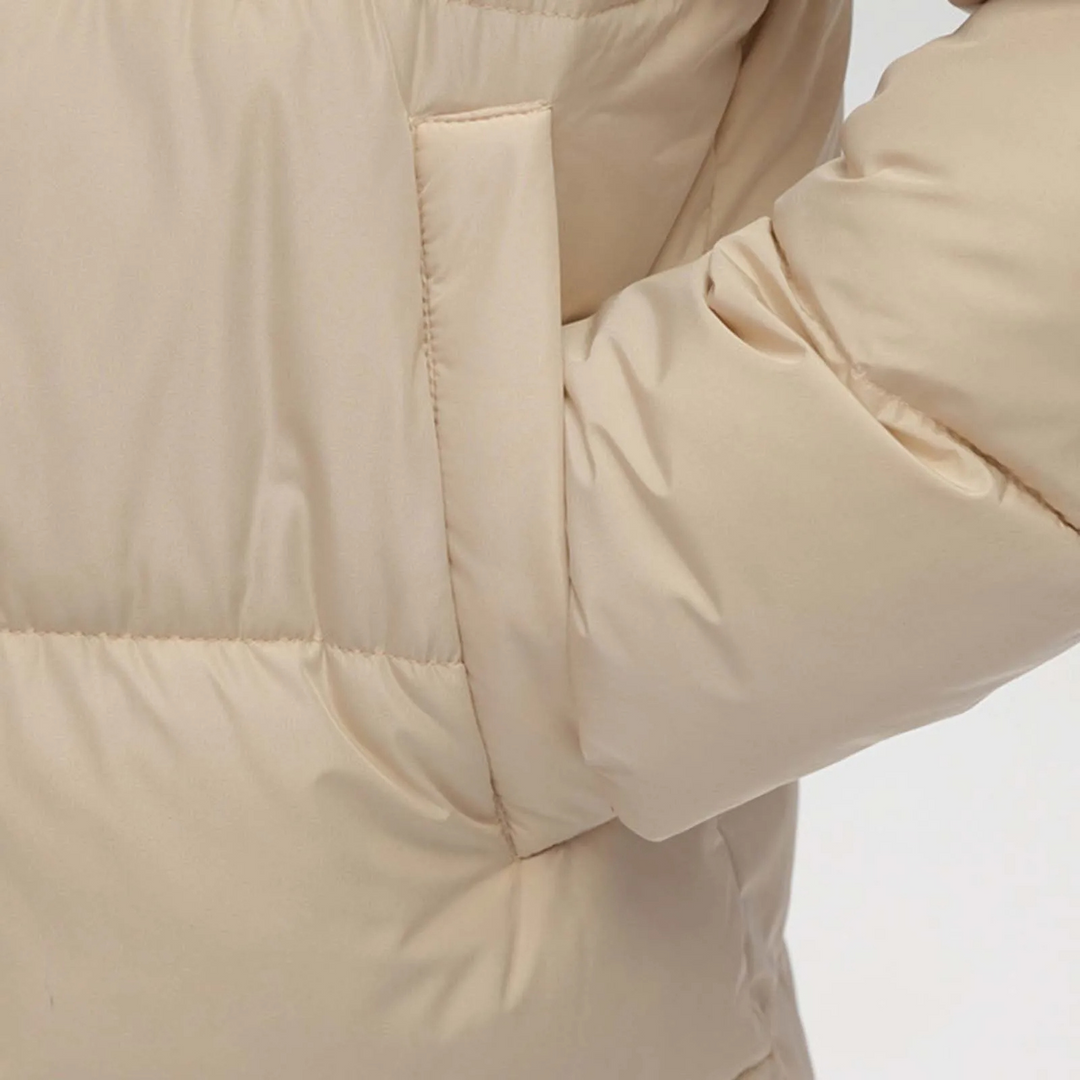 Moda Lange Winterjas Dames - Elegante Gewatteerde Jas Met Capuchon En Rits