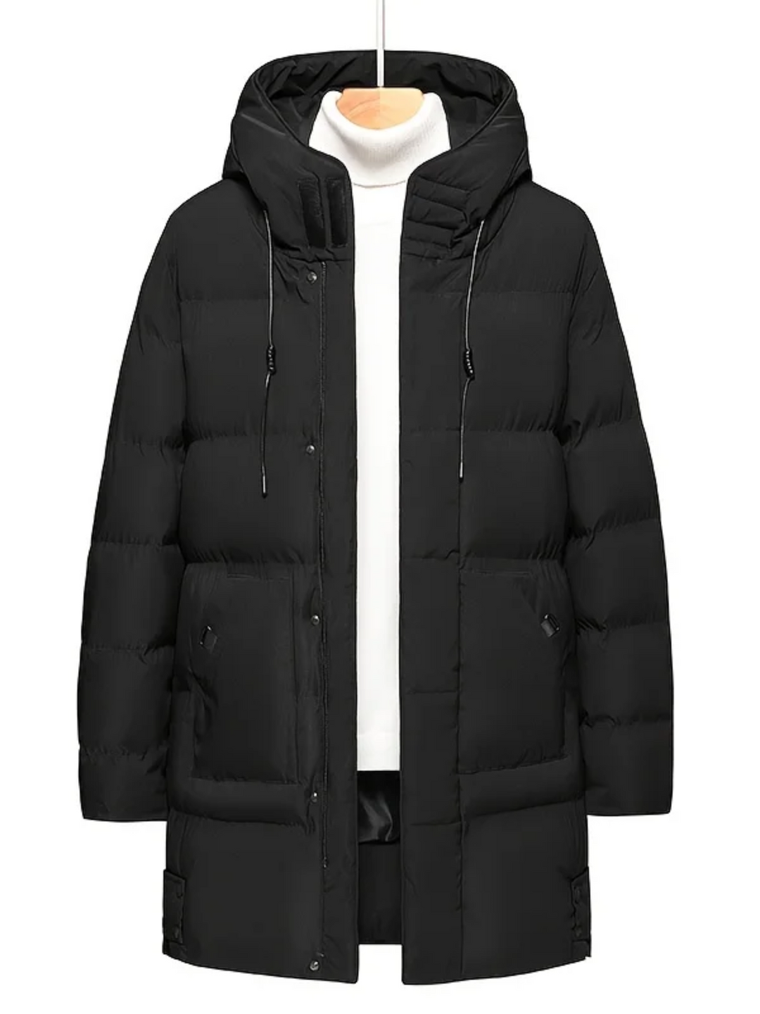 Moda Puffer Jas Dames - Lange Gewatteerde Winterjas met Capuchon