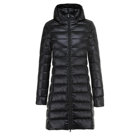 Moda Puffer Jas Dames - Slim Fit Lange Gewatteerde Winterjas