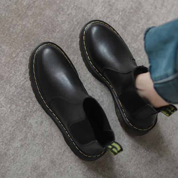 Deliqua - Dames Chelsea Boots van Leer met Treklus en Gripzool