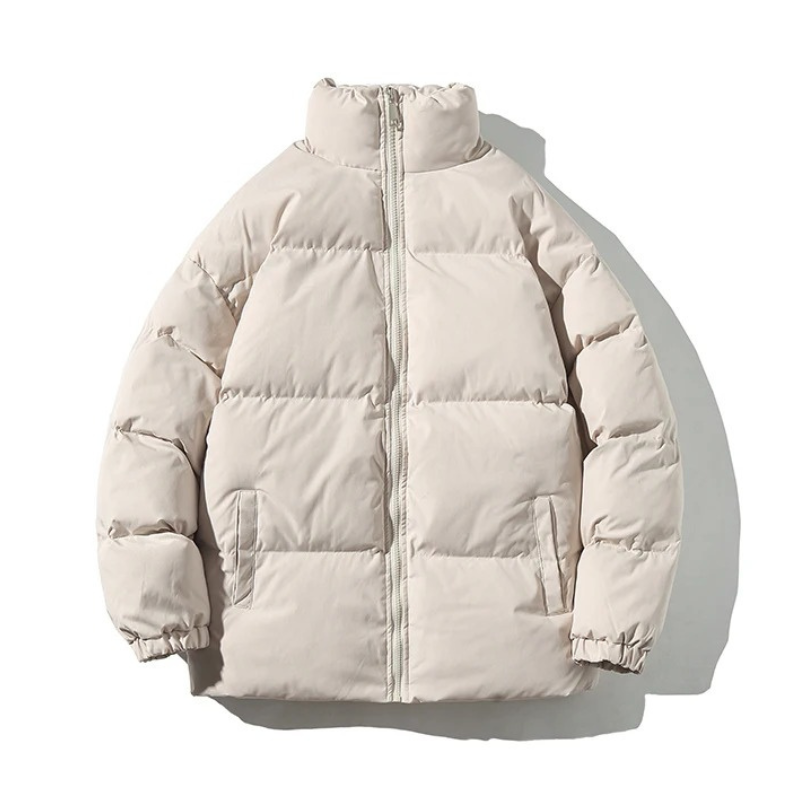 Moda Puffer Jas Dames - Oversized Gewatteerde Winterjas met Hoge Kraag