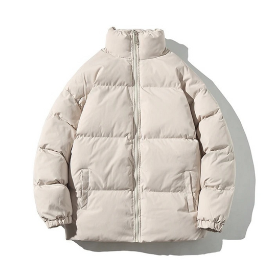Moda Puffer Jas Dames - Oversized Gewatteerde Winterjas met Hoge Kraag